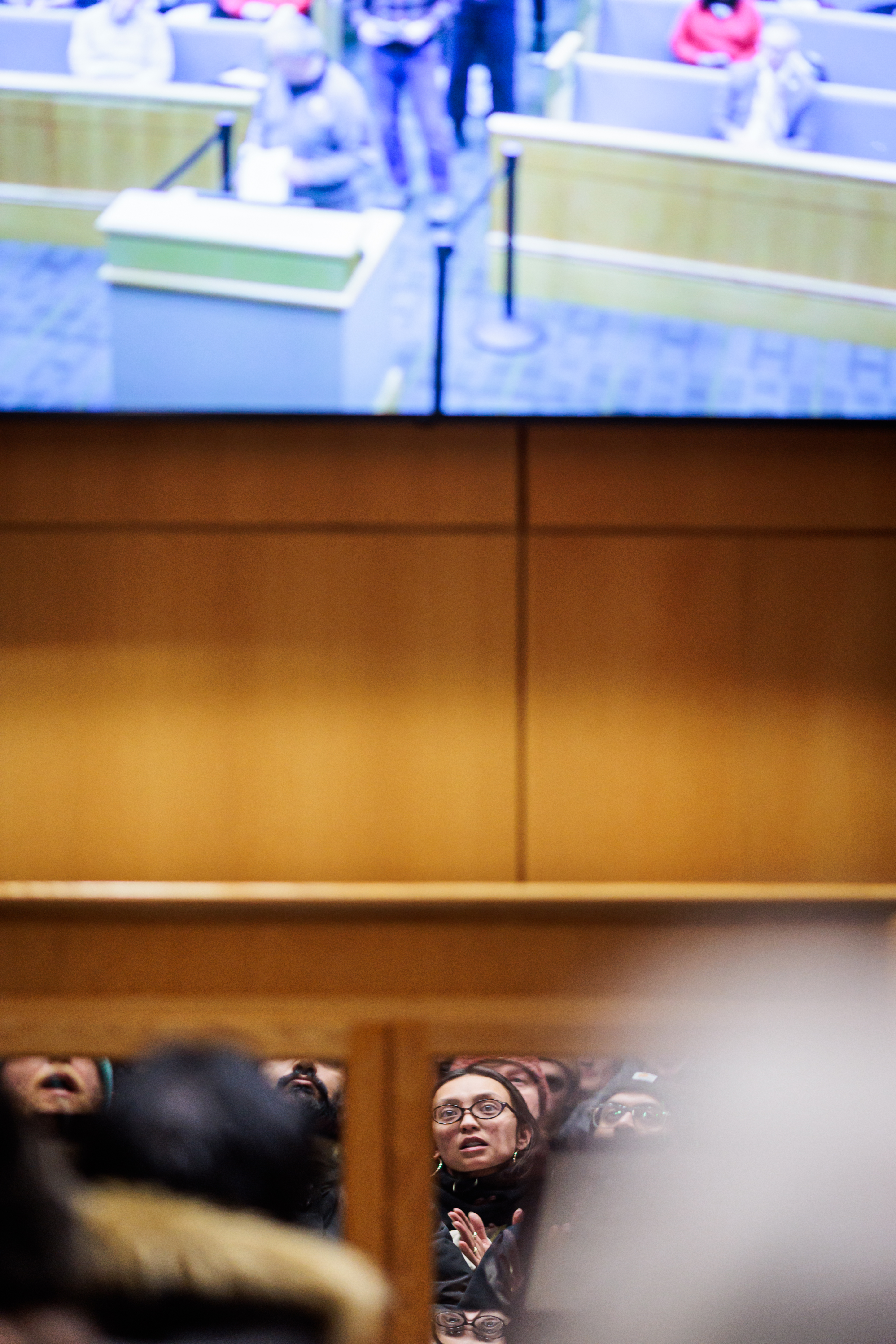 Community members gather outside the Hanover County Board of Supervisors meeting room on Wednesday, Jan. 28, 2026.