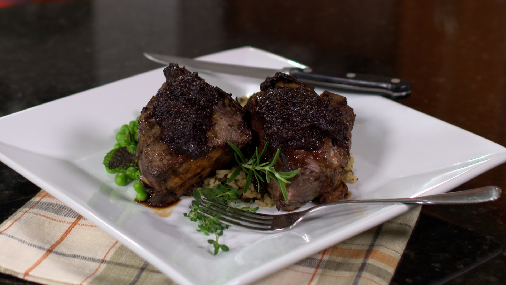 Lamb Chops with Fig and Herb Compote