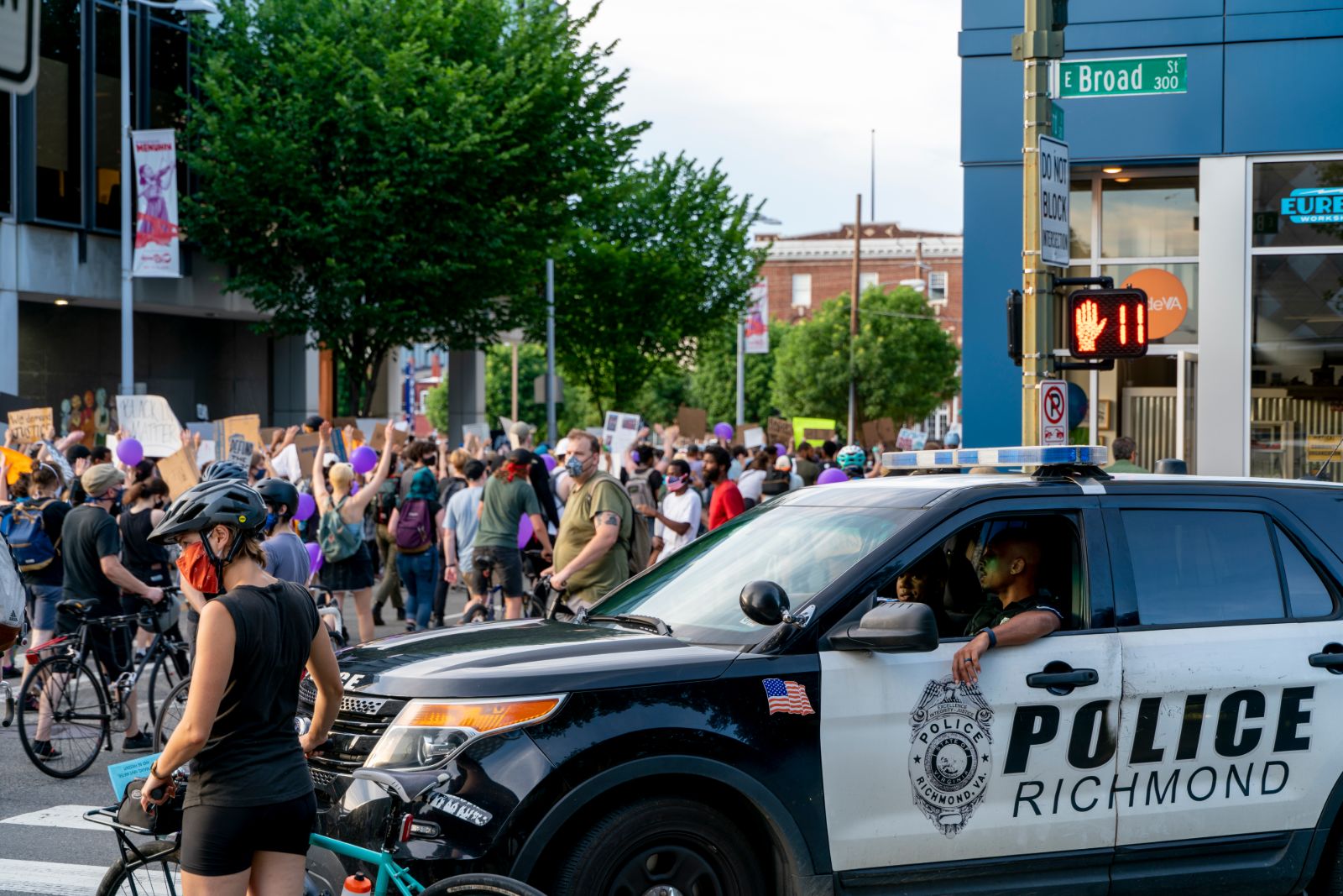 'It’s Meant To Be Punishing': Protestors Allege Summer of Jail Abuses 5 Police watch on as protestors march through Richmond's streets on June 5. (Photo: Coleman Jennings/VPM News)