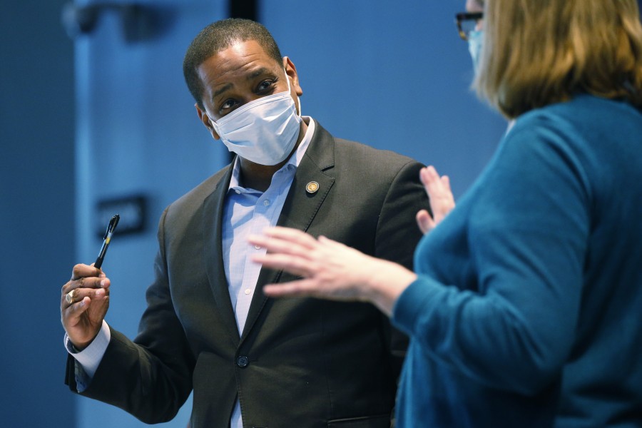 Lt. Gov. Justin Fairfax broke a 50-50 tied vote in the Senate to delay the minimum wage implementation.&nbsp;(Photo: Stephen M. Helber / Associated Press)