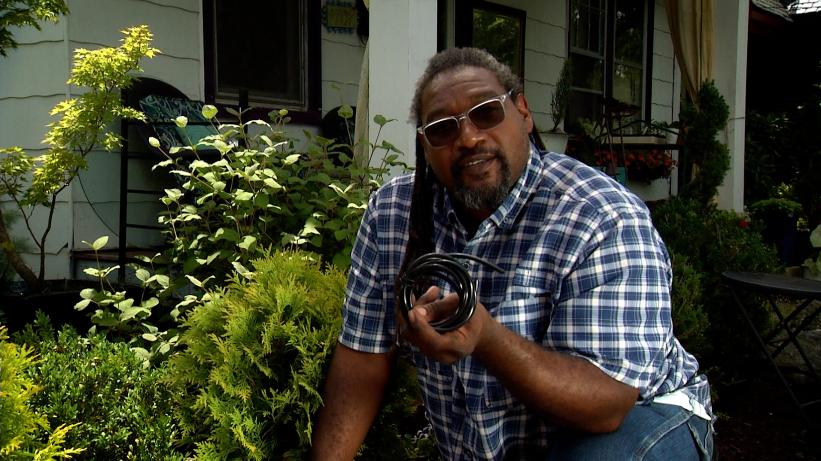 How to steward our most important natural resource 4 Serome Hamlin explains how to install a drip irrigation system to save time and water. (Image: VPM)