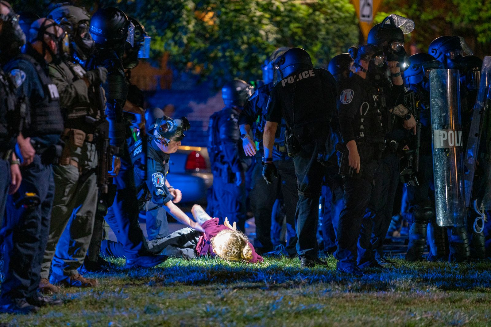'It’s Meant To Be Punishing': Protestors Allege Summer of Jail Abuses 4 Police surround a protestor arrested on June 21. (Photo: Coleman Jennings/VPM News)
