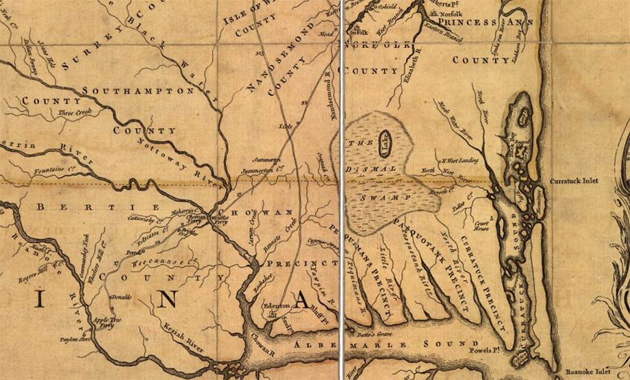 Fry, Joshua, Approximately, Peter Jefferson, and Thomas Jefferys.&nbsp;A map of the most inhabited part of Virginia containing the whole province of Maryland with part of Pensilvania, New Jersey and North Carolina. [London, Thos. Jefferys, 1755] Map. https://www.loc.gov/item/74693166/.