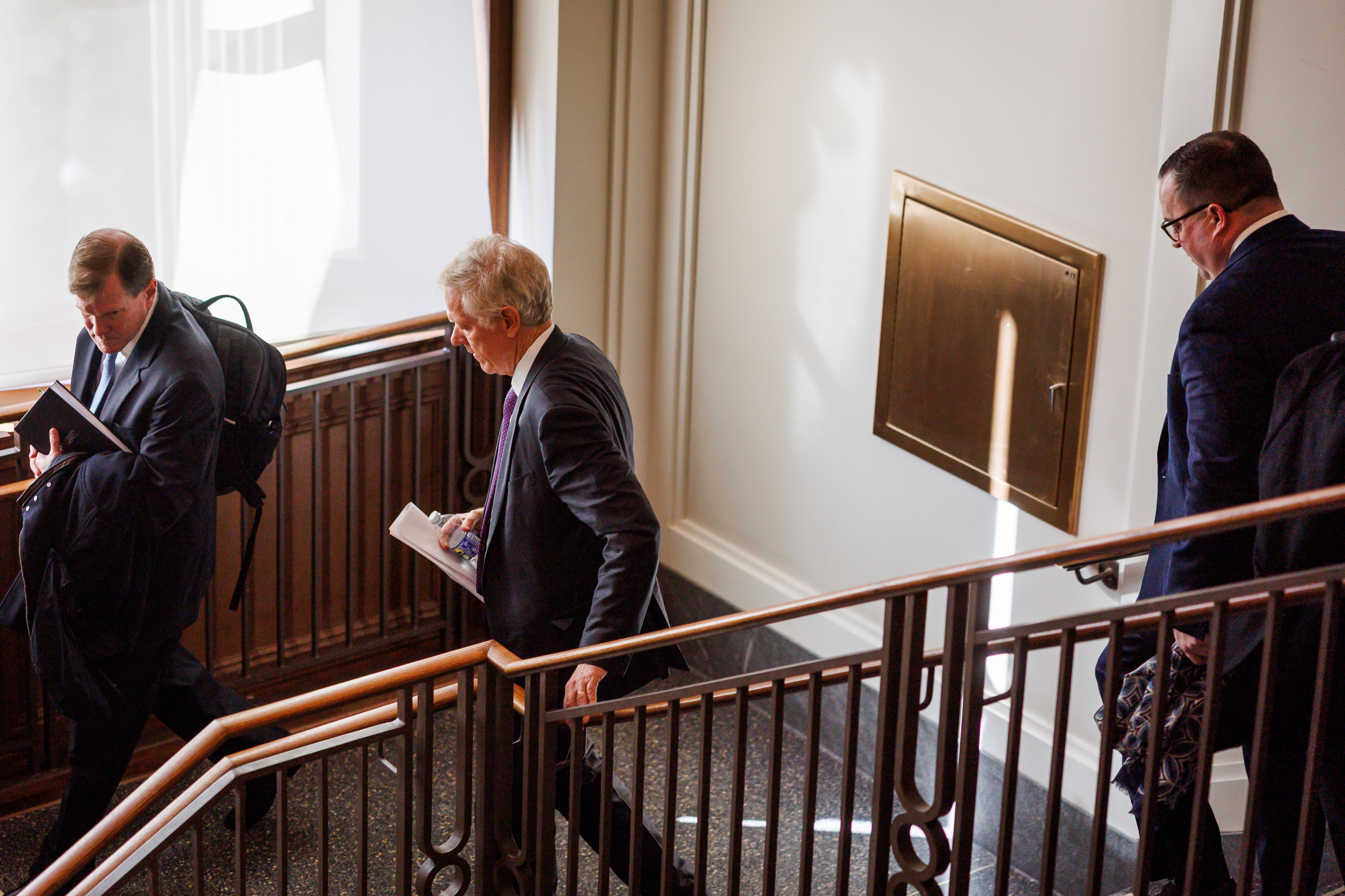 UVA rector meets with state lawmakers about Jim Ryan's exit 2 University of Virginia President Scott Beardsley (center) leaves a meeting of the Senate Finance and Appropriations Committee's Education Subcommittee on Monday, January 12, 2026 at the General Assembly Building in Richmond.