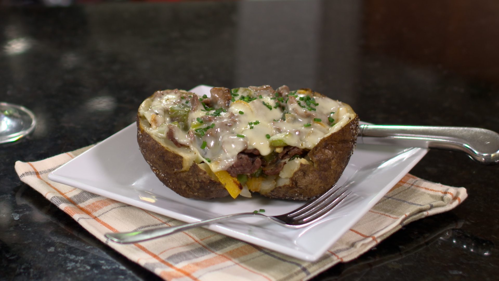 Philly Cheesesteak Baked Potato