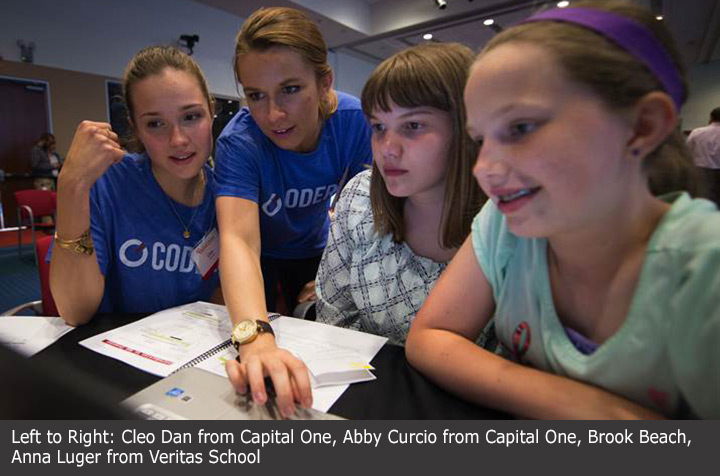 Techsters: Girls Learn to Code at Mini-Hackathon 3 girls coding at computers3
