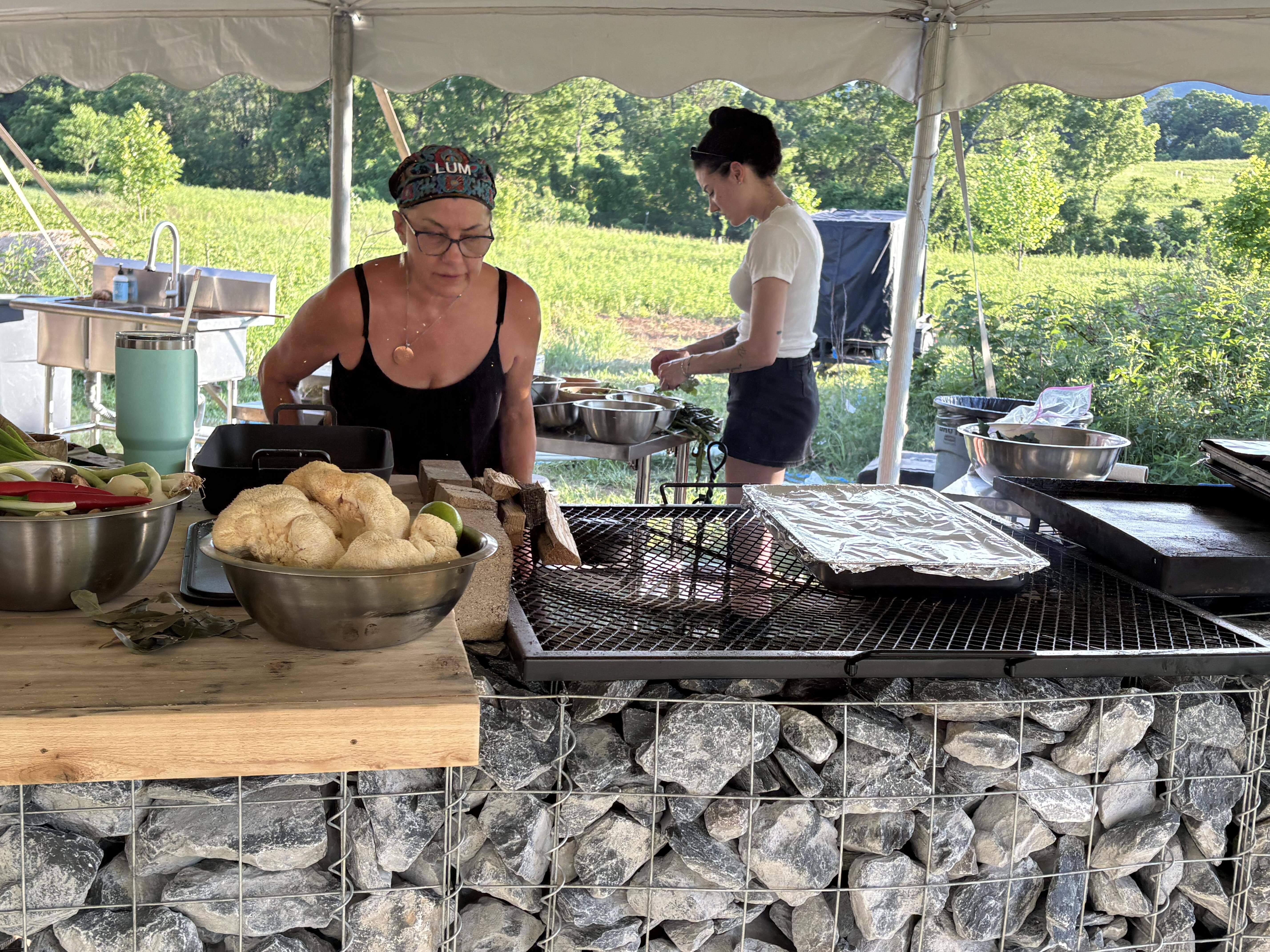Indigenous food program to bring culturally appropriate lunches to Virginia schools 2 Chef René Locklear White prepares rainbow trout with her granddaughter during the indigenous food contest at the Forest, Food and Fire Ecological Summit on Saturday, June 13, 2026, at the REED Center for Ecosystem Reintegration in Middletown, Maryland.