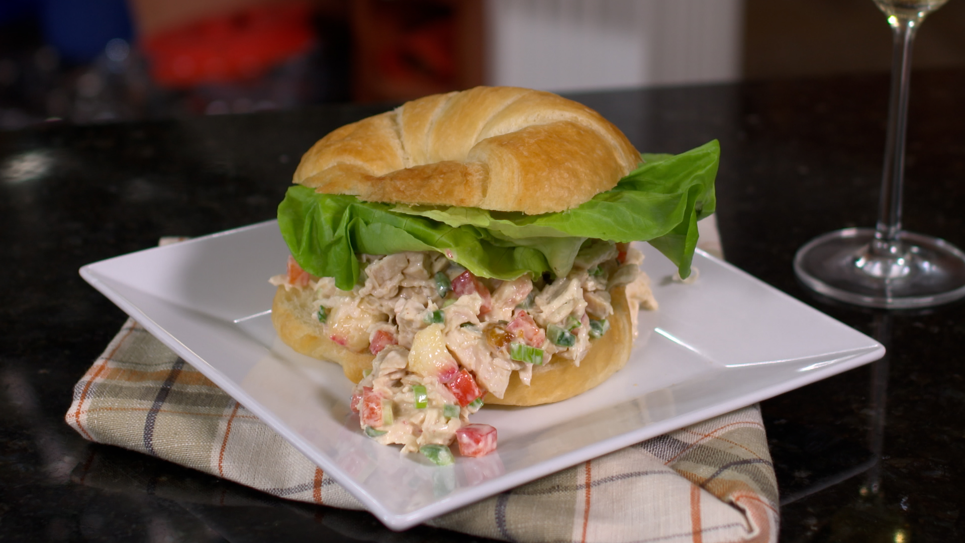 Thai Basil Chicken Salad with Fresh Peaches
