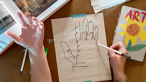 The Creative Corner: "Art in Motion" 1 blind contour drawing