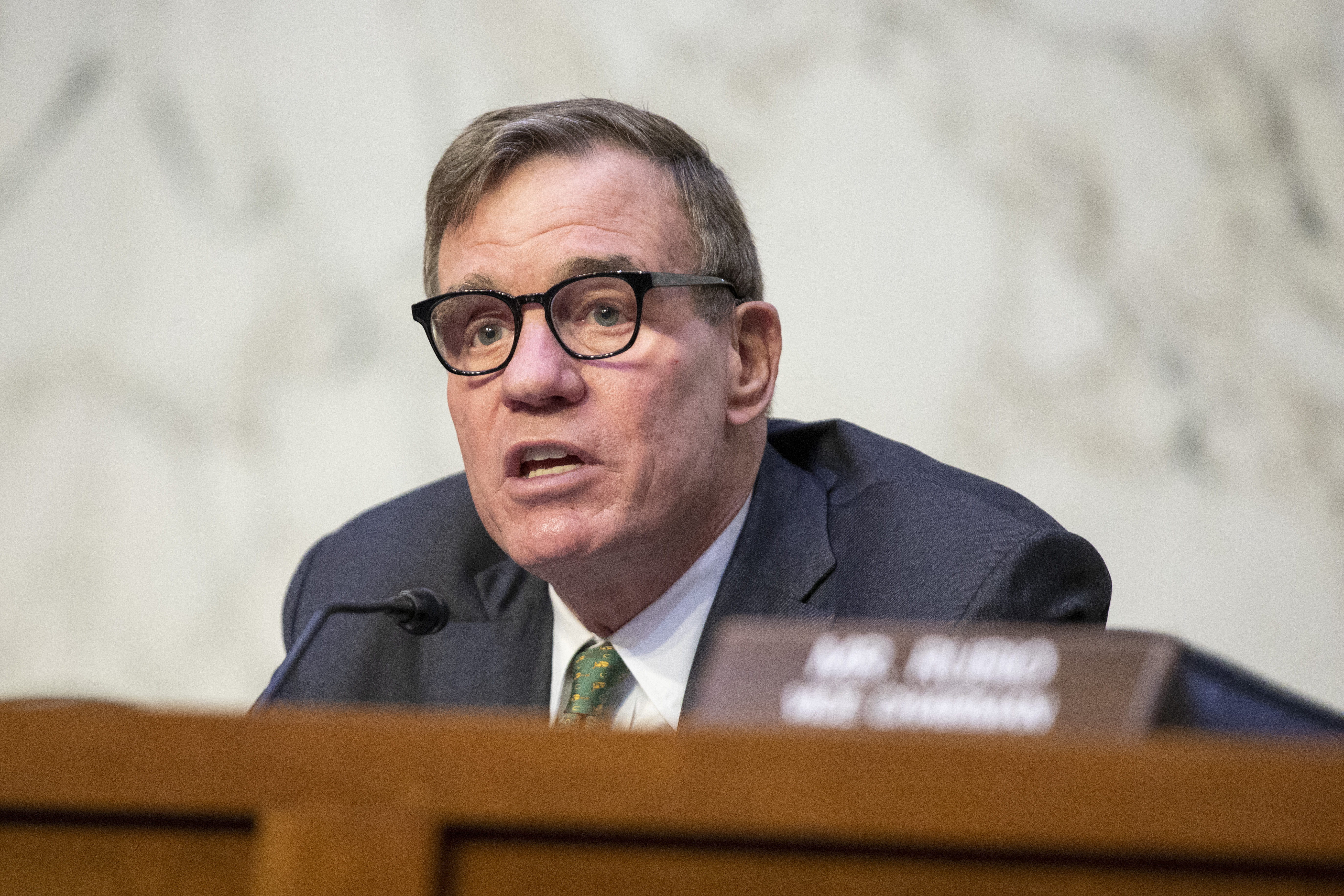 Sen. Mark Warner of Virginia, chairman of the Senate Intelligence Committee, speaks during a hearing at the Capitol in Washington, March 8, 2023.