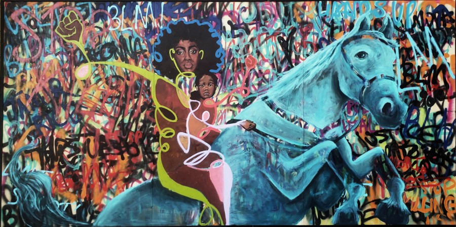 Mending Walls RVA - Telling History and Engaging Difficult Conversations through Art 3 A Time to Rise, a collaborative mural created by Austin Miles and Nico Cathcart for Mending Walls RVA.