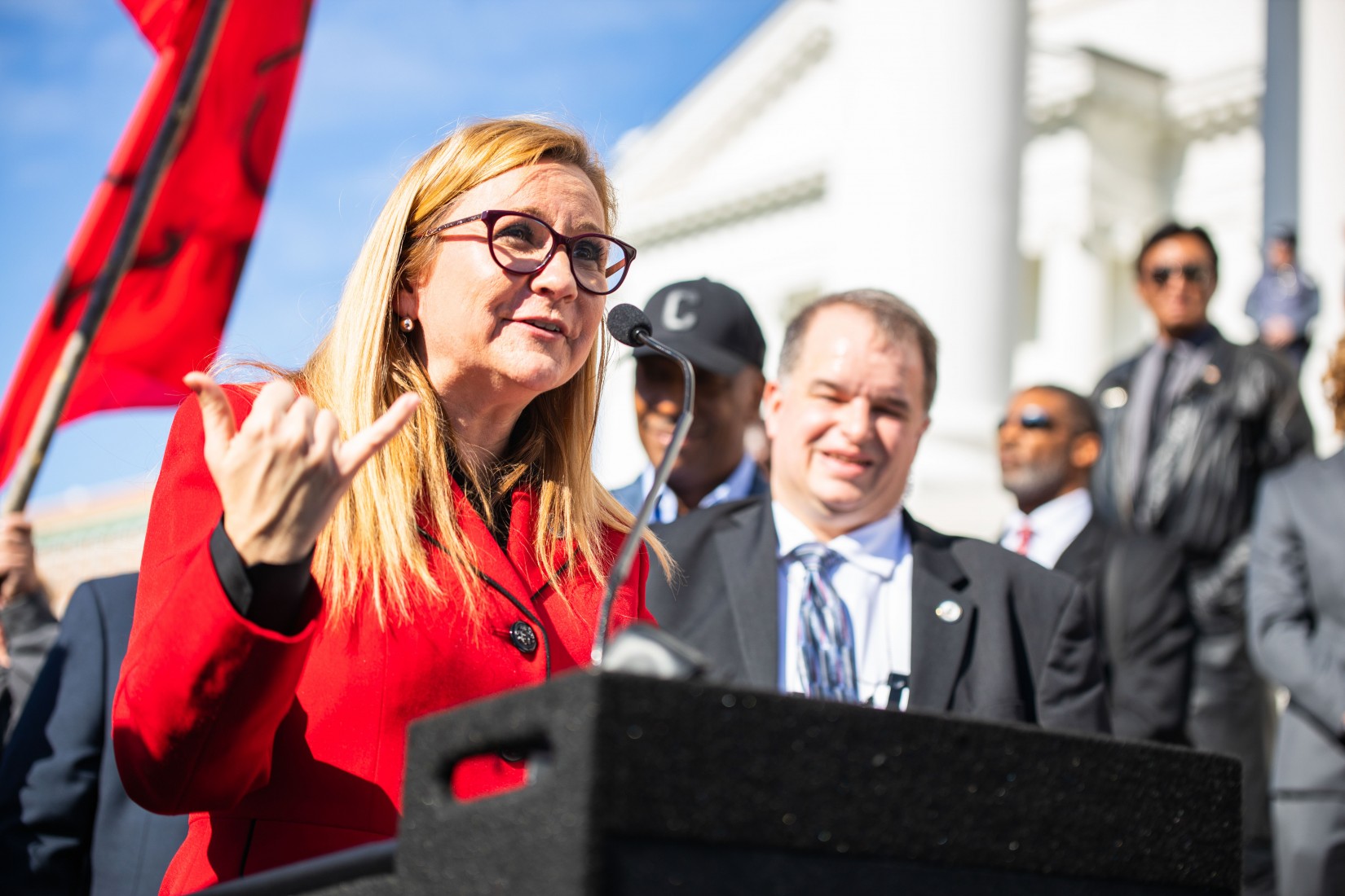 Who's running for Virginia governor in 2025? 3 Former state Sen. Amanda Chase speaks at the 2020 event where she announced her candidacy for Virginia's 2021 gubernatorial election.