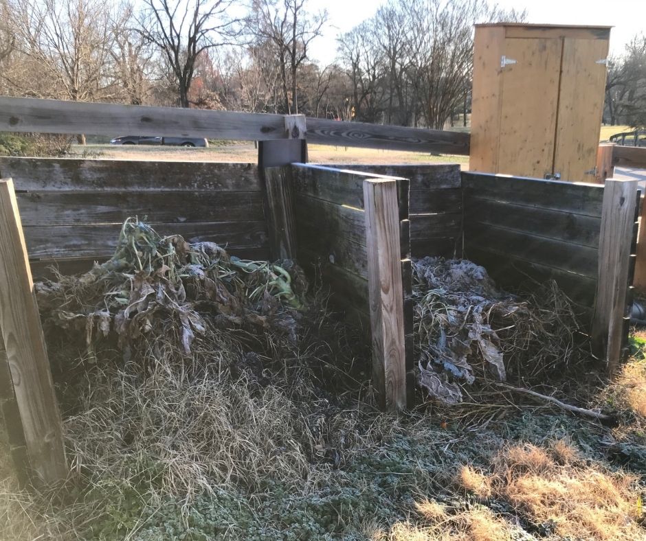 Winter Root Vegetables, Greens, and Flower Bulbs 2 Decomposition does not stop on the cold months - don't stop turning your compost piles. (Photo: Peggy Singlemann)